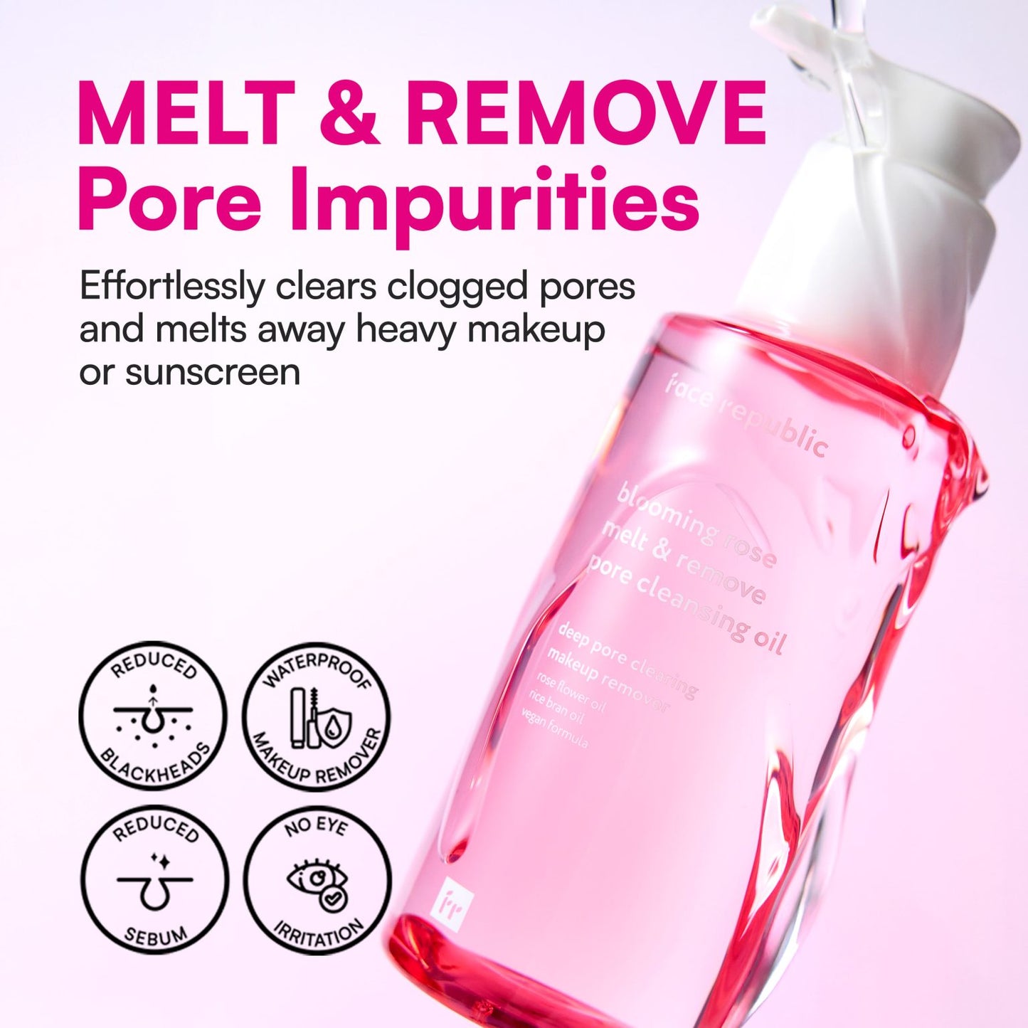 FACE REPUBLIC Blooming Rose Melt & Remove Pore Cleansing Oil 150ml