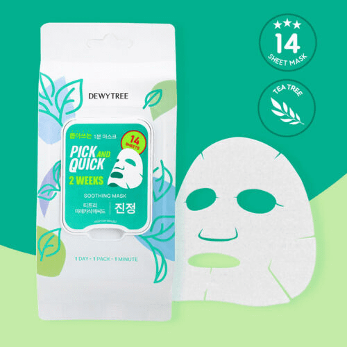 DEWYTREE Mascarillas Pick & Quick para 2 Semanas (14 mascarillas) – Calmante