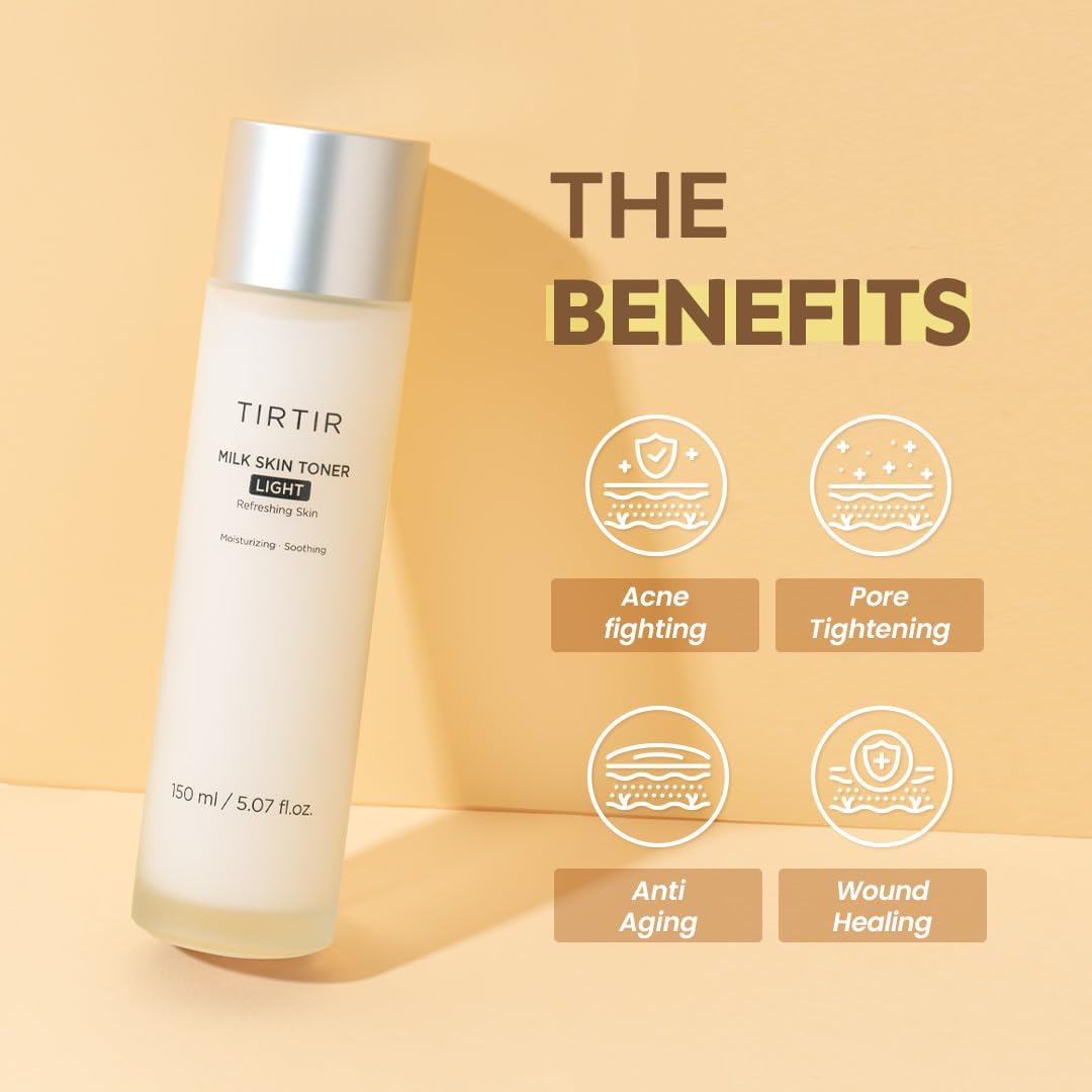 TIRTIR Milk Skin Toner Light 150ml - Tónico revitalizante iluminador ligero piel