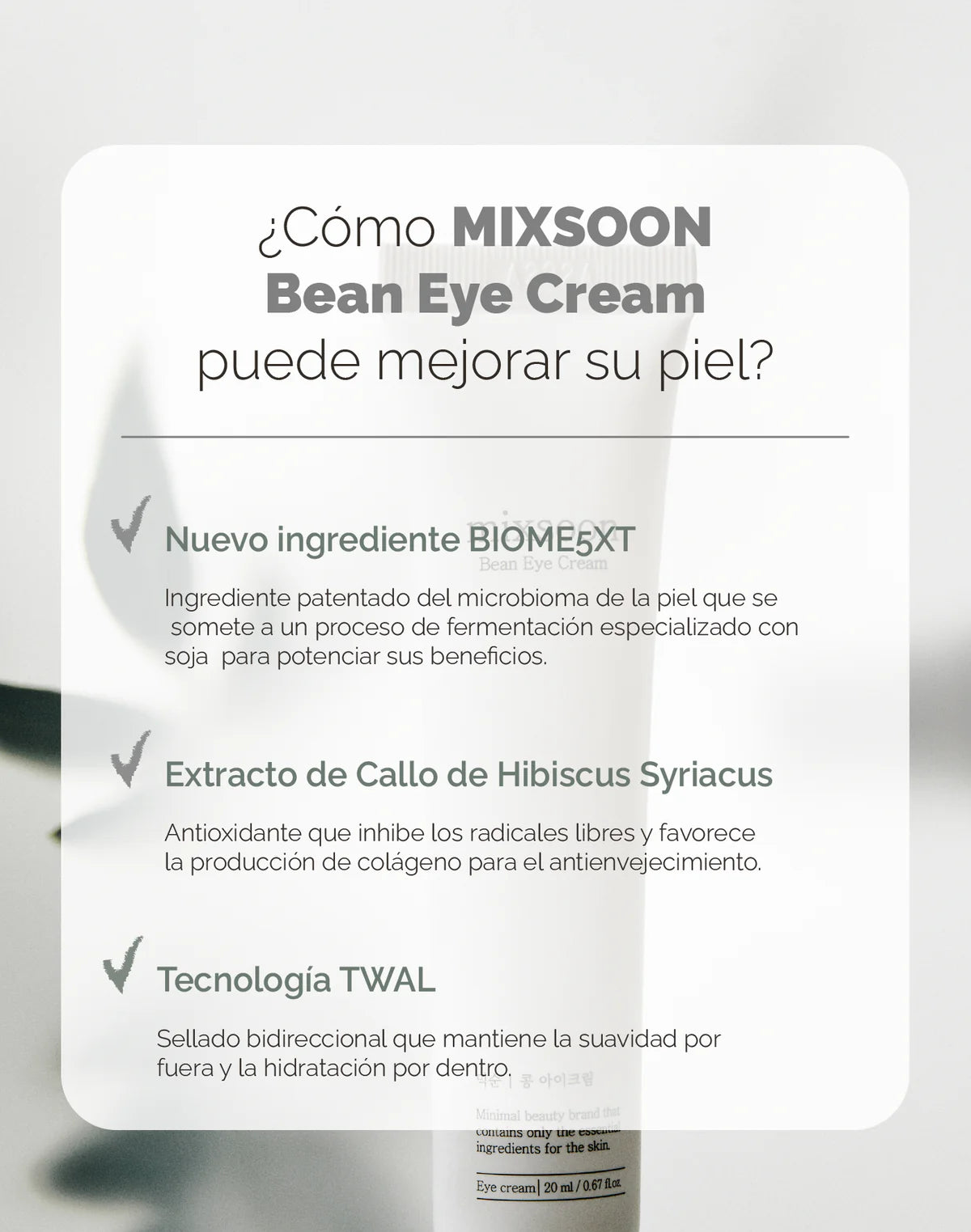 MIXSOON Bean Eye Cream 20ml  – Crema Contorno de ojos