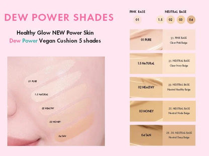 AMUSE Dew Power Vegan Cushion - Base Maquillaje - 4 Tonos