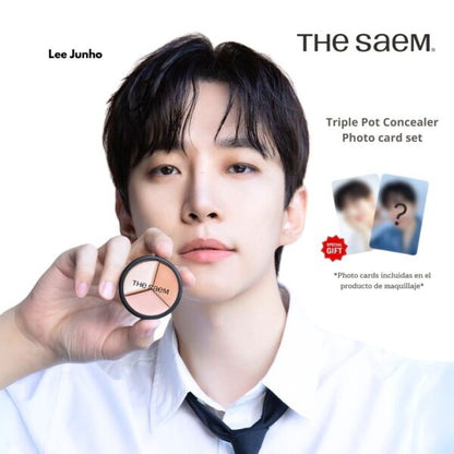 THE SAEM Cover Perfection Triple Pot Concealer 02 Dark Up Beige x LEE JUNHO Pc