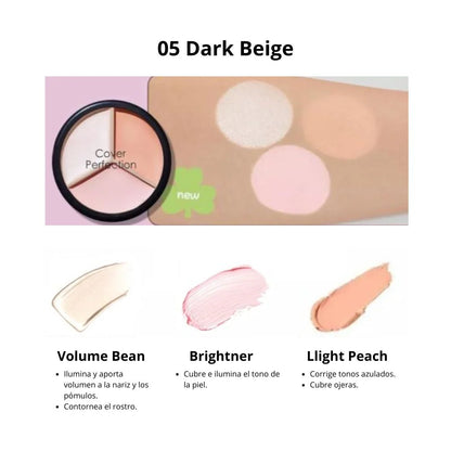 THE SAEM Cover Perfection Triple Pot Concealer 02 Dark Up Beige x LEE JUNHO Pc